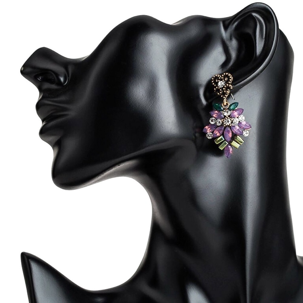 Any 2/$20! Vintage Look Lilac Flower Drop Stud Earrings - Picture 5 of 8